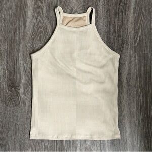 Klassy Network Beige Ribbed Tank Top
